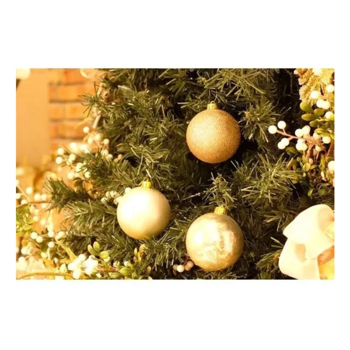 GENERICO - PACK DE 6 ESFERAS NAVIDEÑAS DORADO