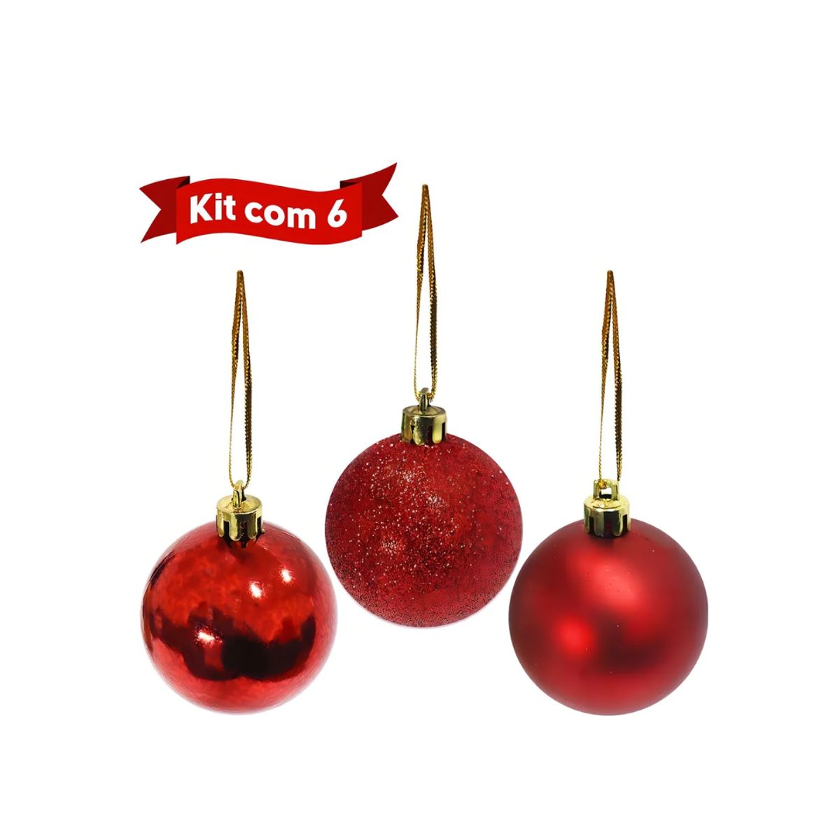 GENERICO - PACK DE 6 ESFERAS NAVIDEÑAS
