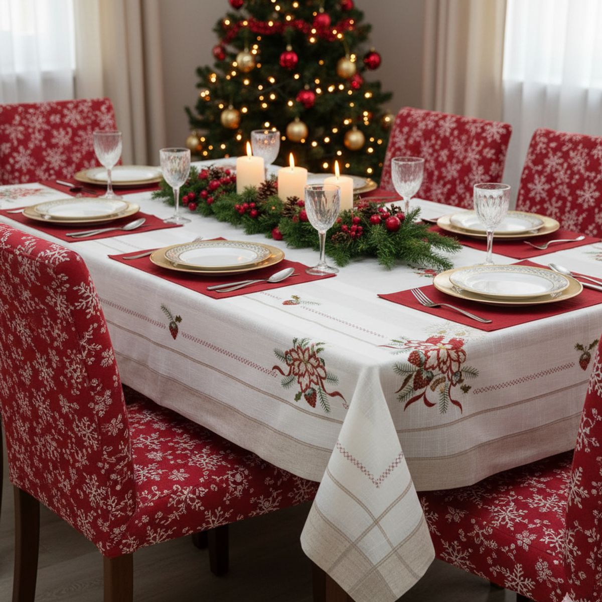 GENERICO - Individuales navideño full color tela tendencia redes