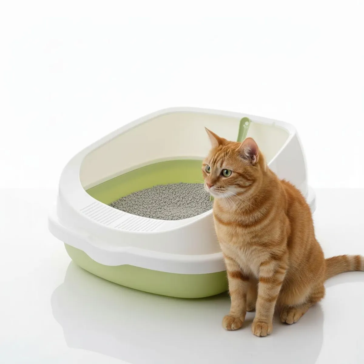 GENERICO - Caja de Arena Arenero para Gato con Pala Cernidora 20x40x48cm - Verde