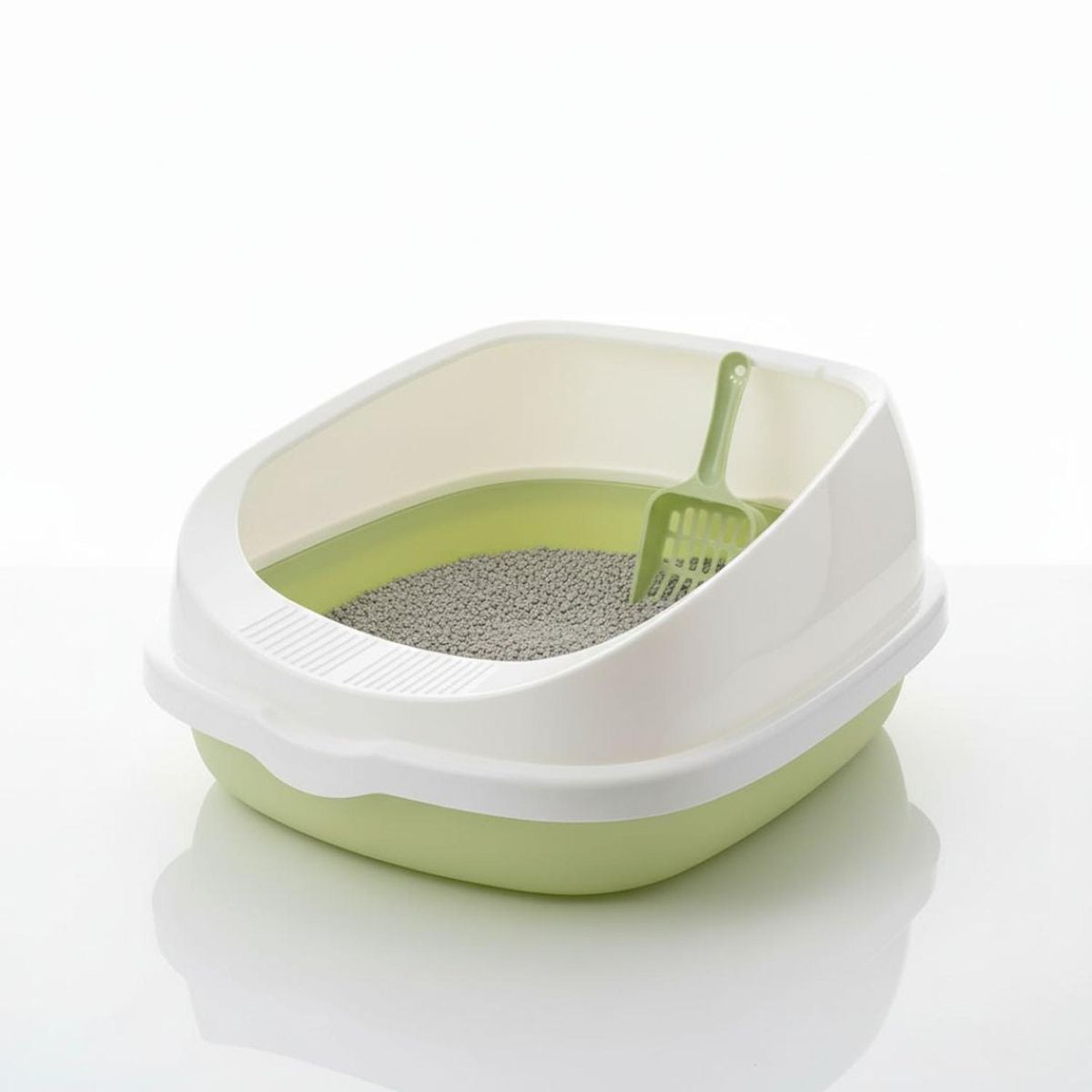 GENERICO - Caja de Arena Arenero para Gato con Pala Cernidora 20x40x48cm - Verde