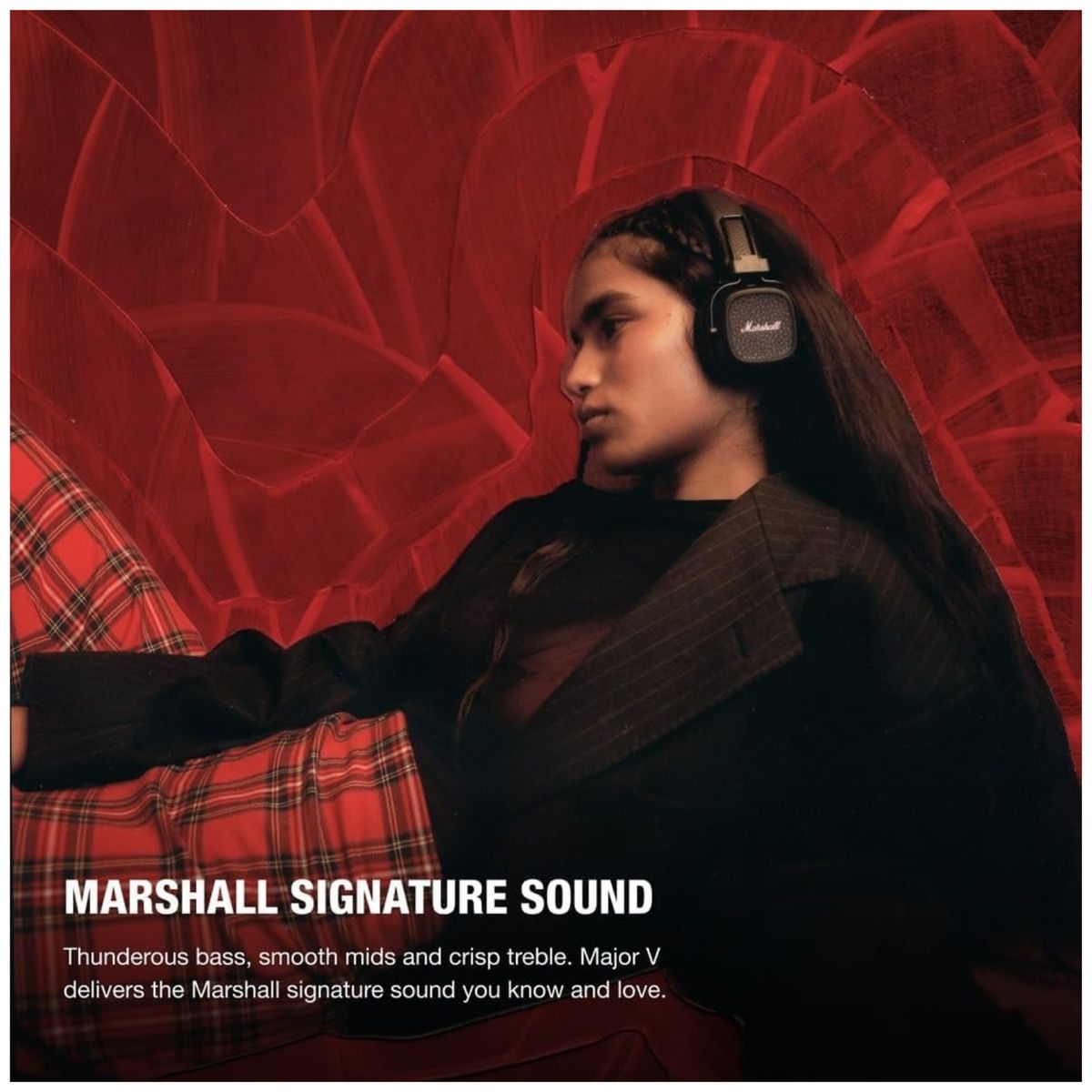 MARSHALL - Audífonos Bluetooth Marshall Major V On-Ear Wireless 100Hrs Negro