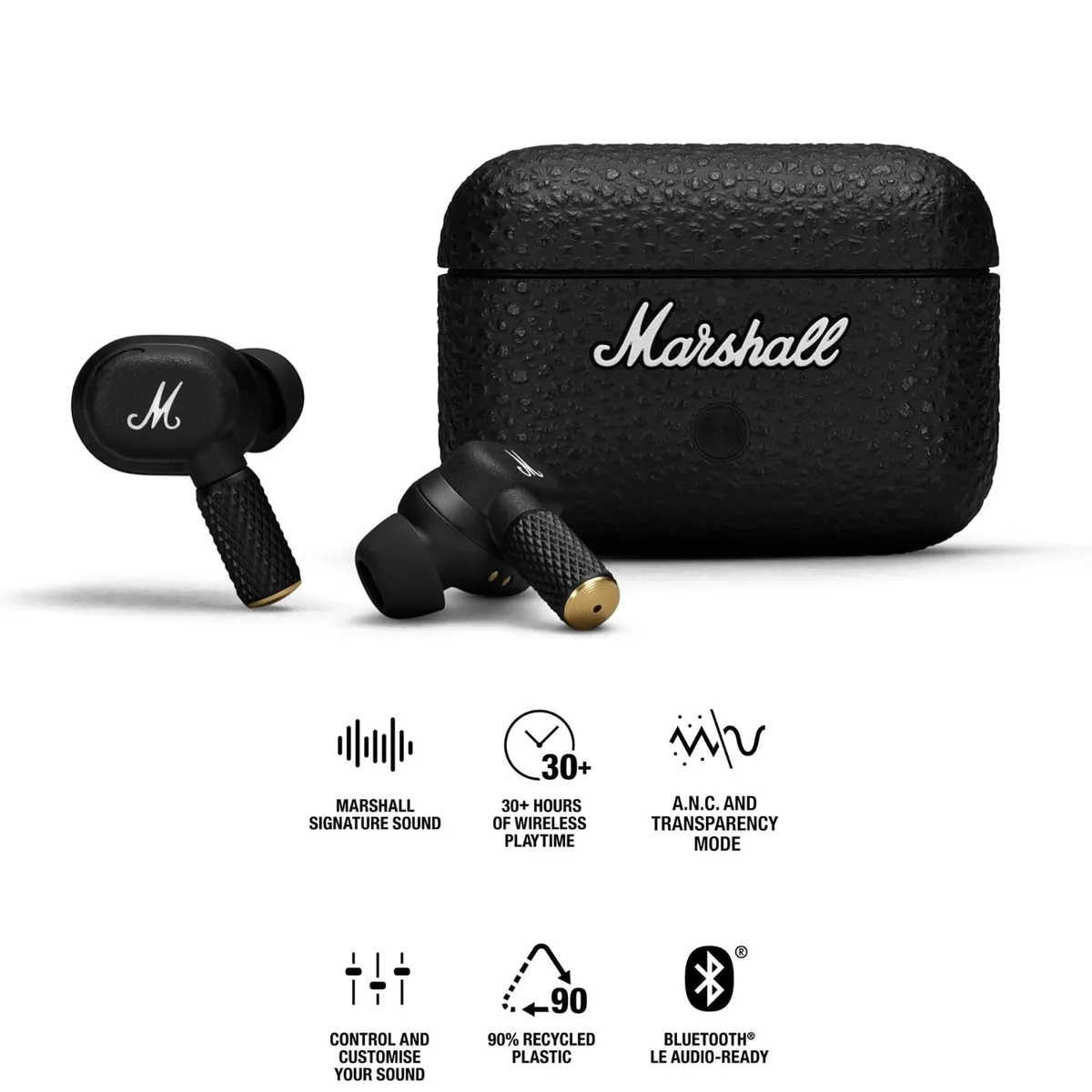 MARSHALL - Audífonos Bluetooth Marshall Motif II ANC In-Ear Tws 30Hrs Negro