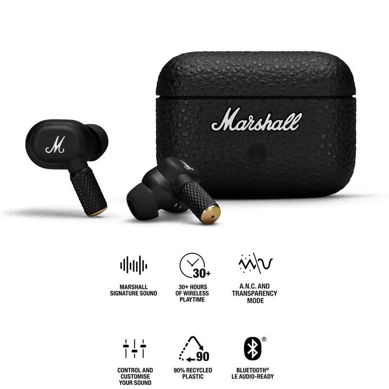 MARSHALL - Audífonos Bluetooth Marshall Motif II ANC In-Ear Tws 30Hrs Negro