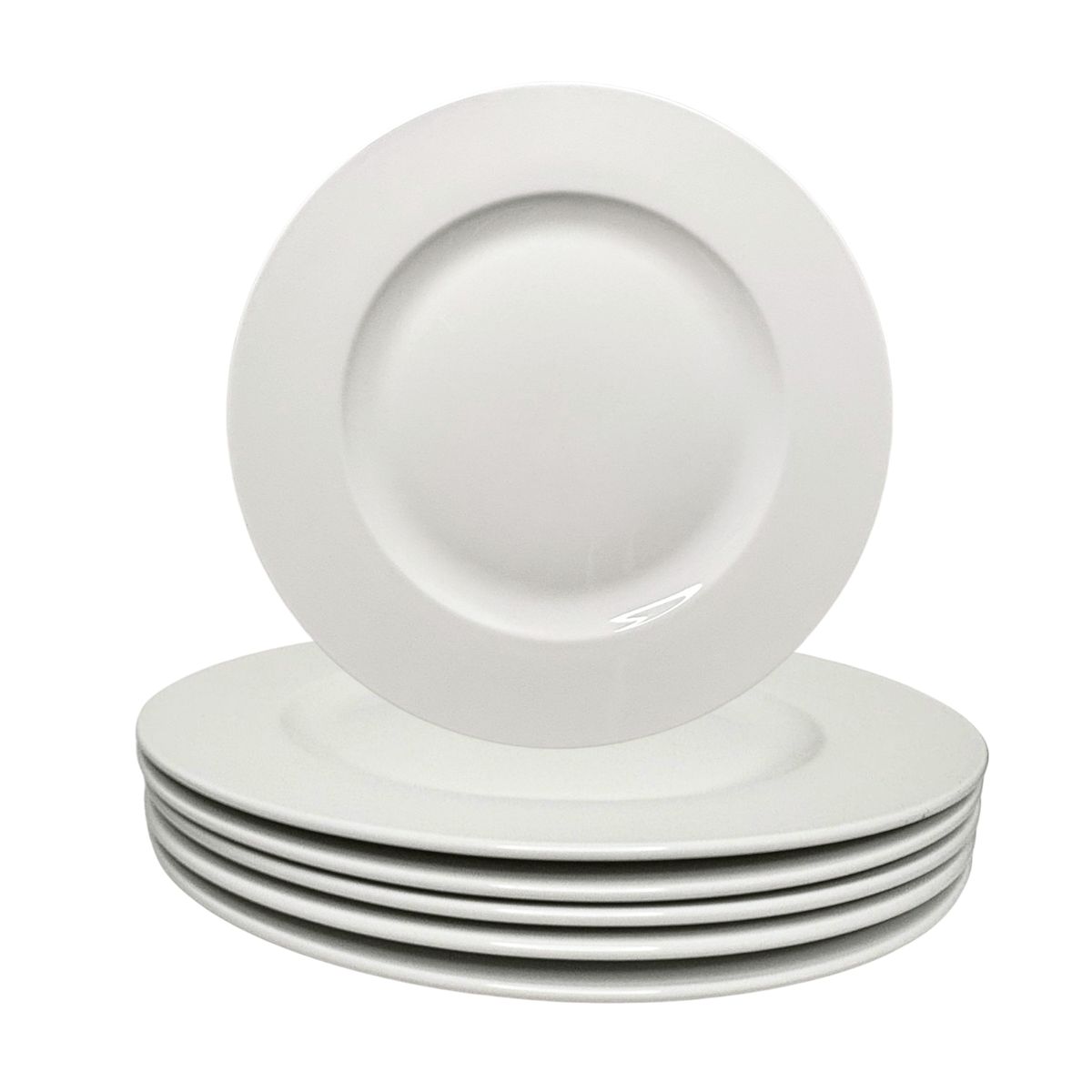 OEM - Plato de Segundo de Porcelana Blanco x 6 unidades