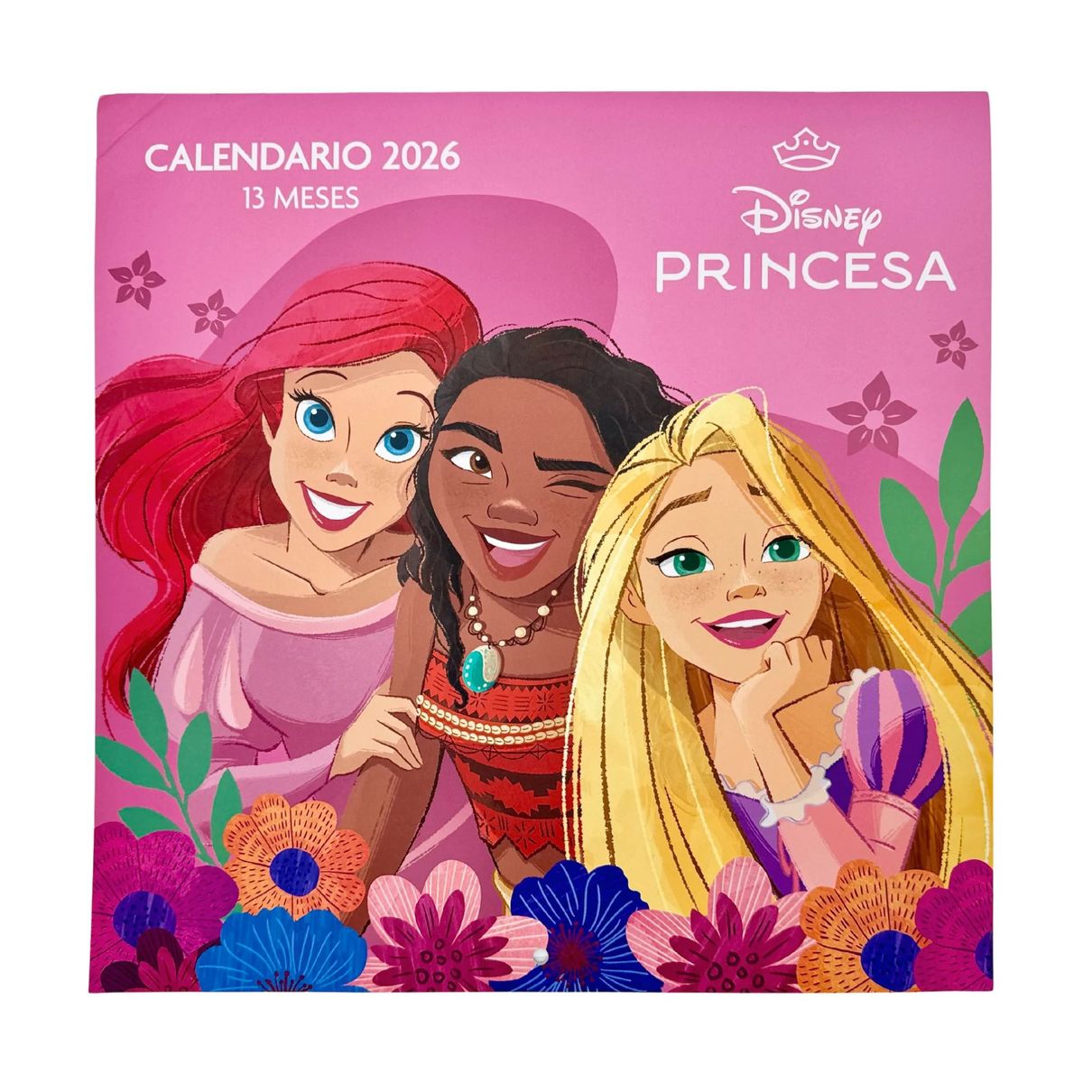 DGNOTTAS - CALENDARIO DISNEY PRINCESAS 2026 – 13 MESES CON FRASES MOTIVADORAS Y DISEÑOS COLORIDOS