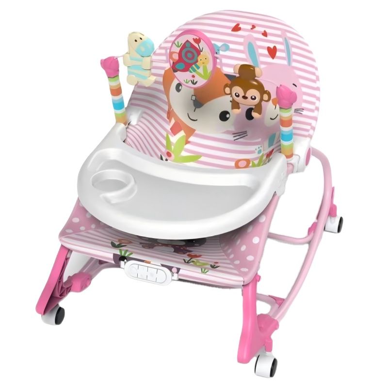 GENERICO - SILLA MECEDORA MUSICAL Y VIBRADORA SAFARI ROSADO