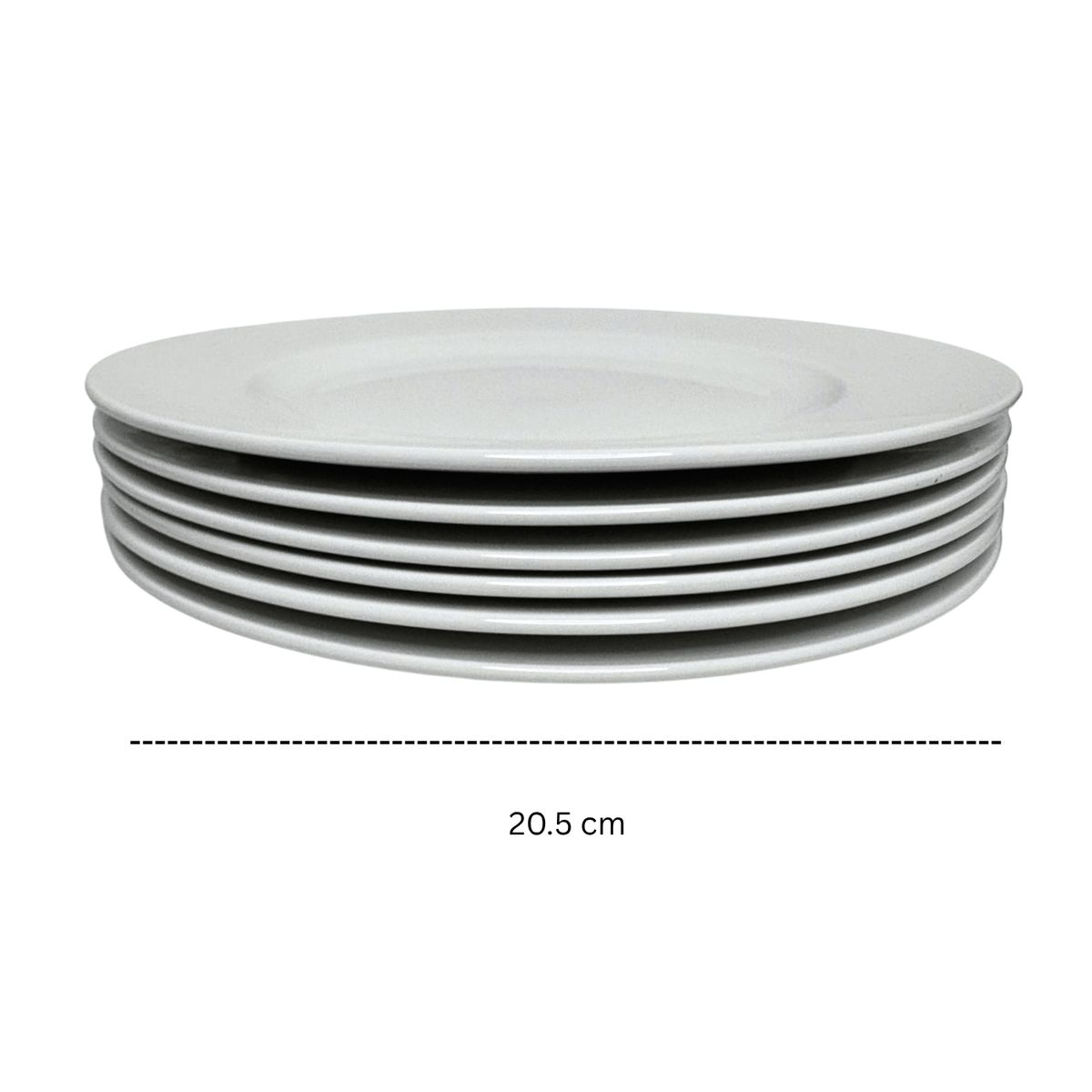 OEM - Plato de Entrada o Postre de Porcelana Blanco x 6 unidades