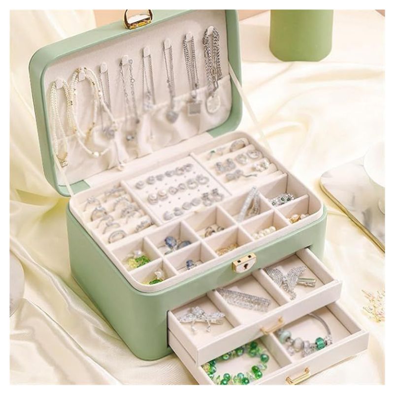 GENERICO - JOYERO MULTIFUNCIONAL, JOYERO 3 NIVELES DE GRAN CAPACIDAD para COLLAR ANILLO PULSERA