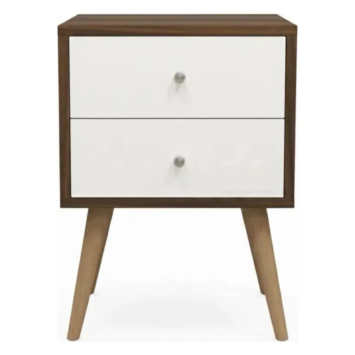 GENERICO - VELADOR DE MELAMINA 2 CAJONES ESTILO VINTAGE