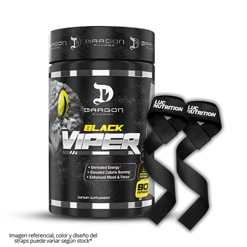 DRAG PHARMA - Black Viper 90 cápsulas - Quemador + Straps