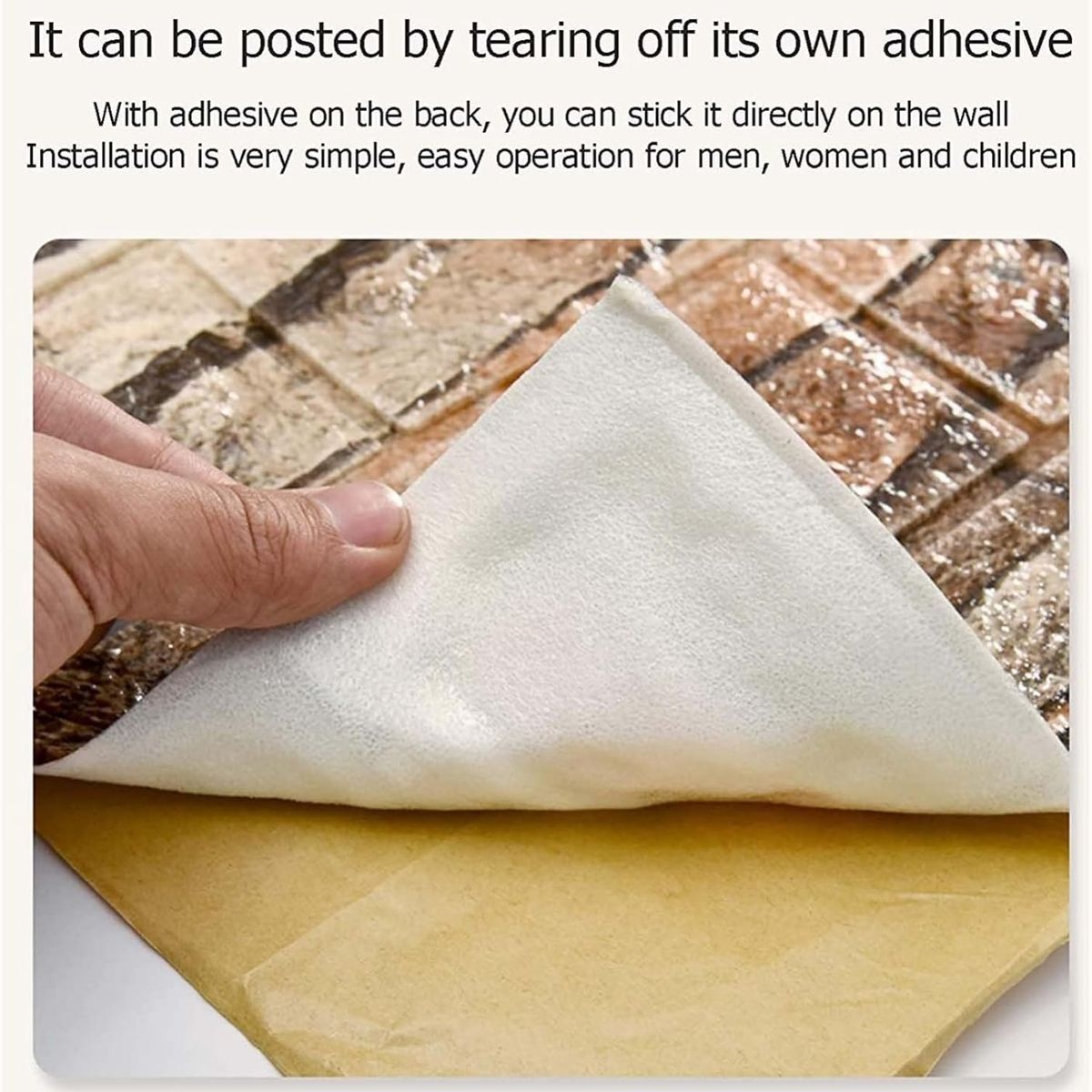 GENERICO - Pack x 10 Papel Tapiz Autoadhesivo Decoración 3D Ladrillo 70 x 77 cm