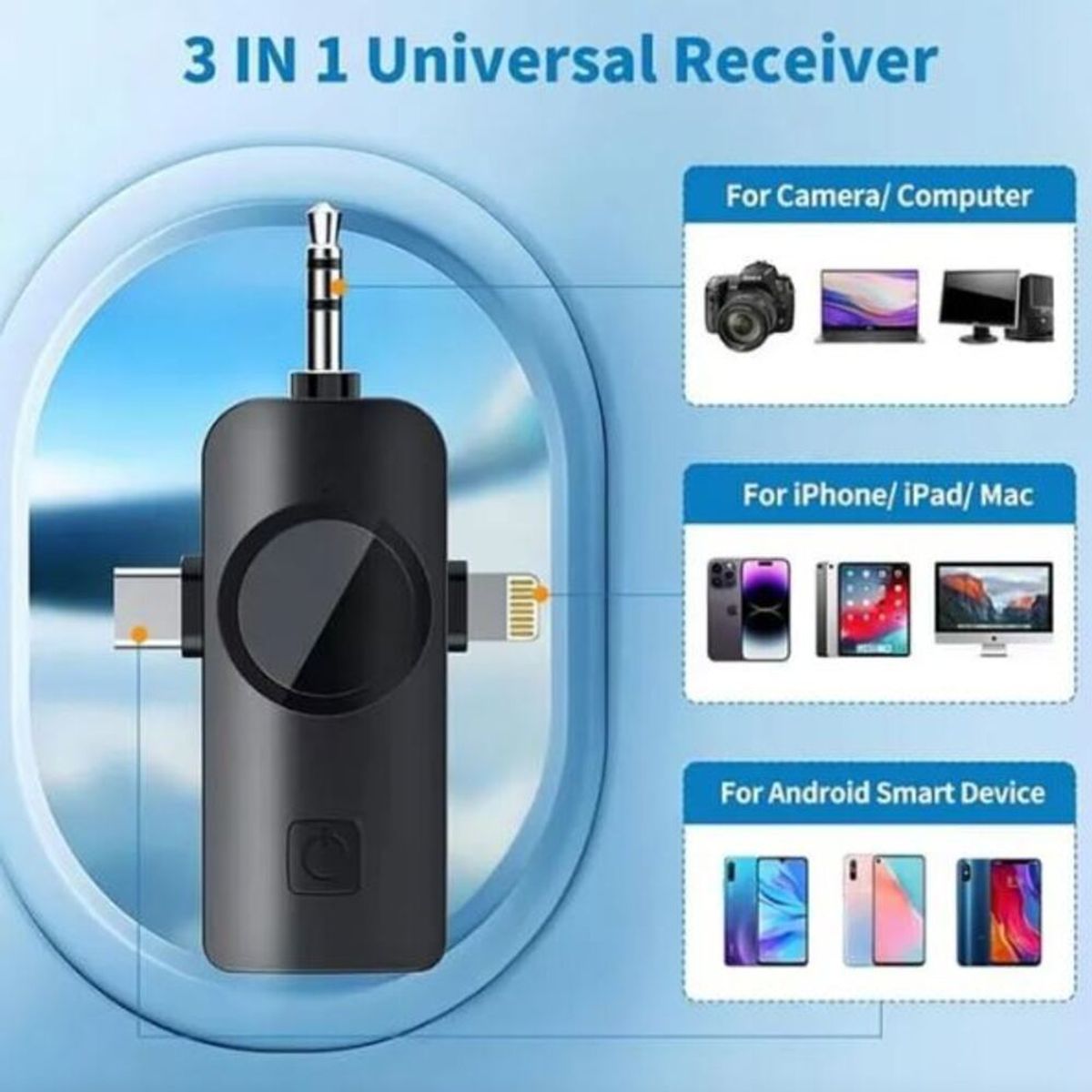 GENERICO - Micrófono universal Inalámbrico 3 en 1 - F11-2