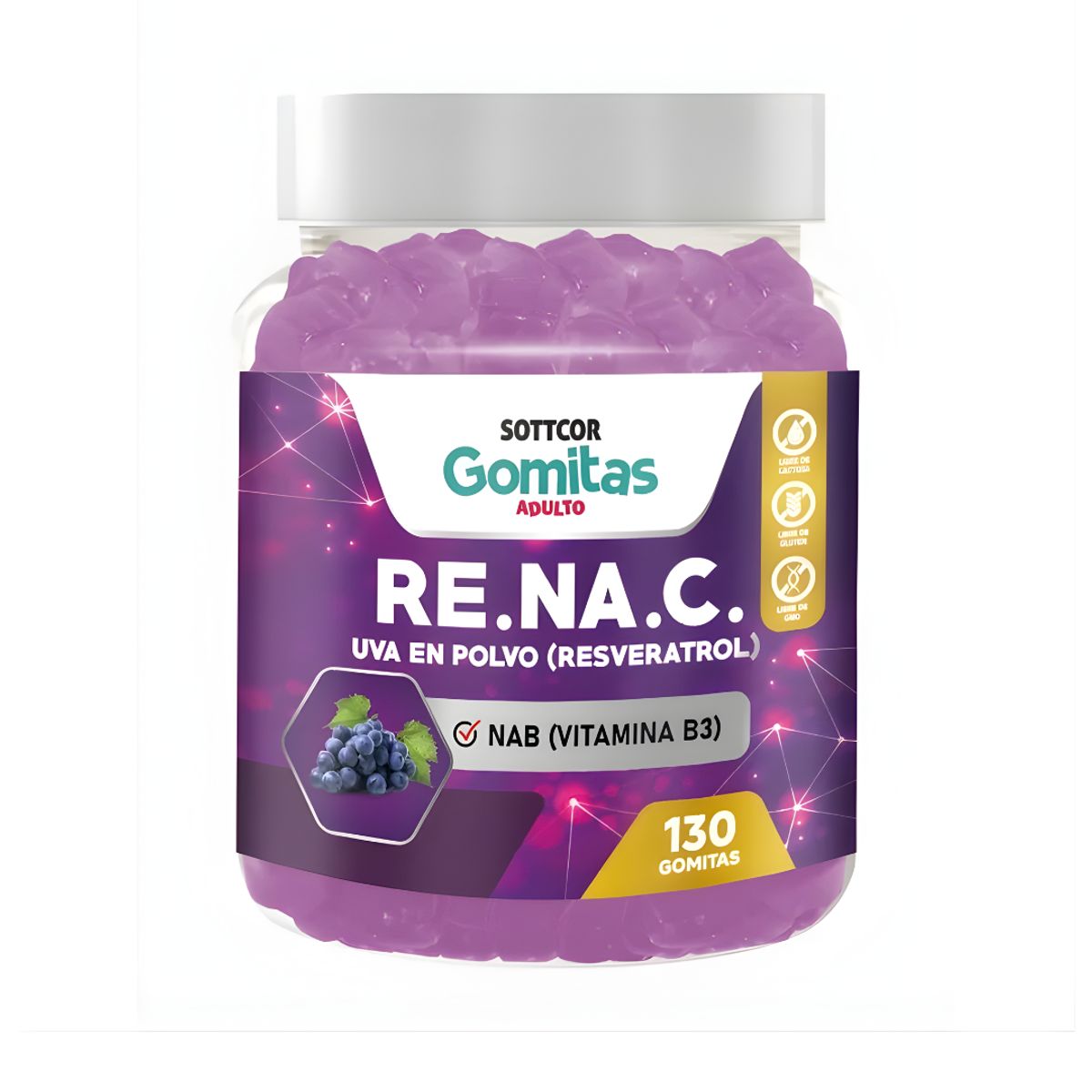 GENERICO - PACK 2 - Resveratrol 130 gomitas - Sottcor Labs