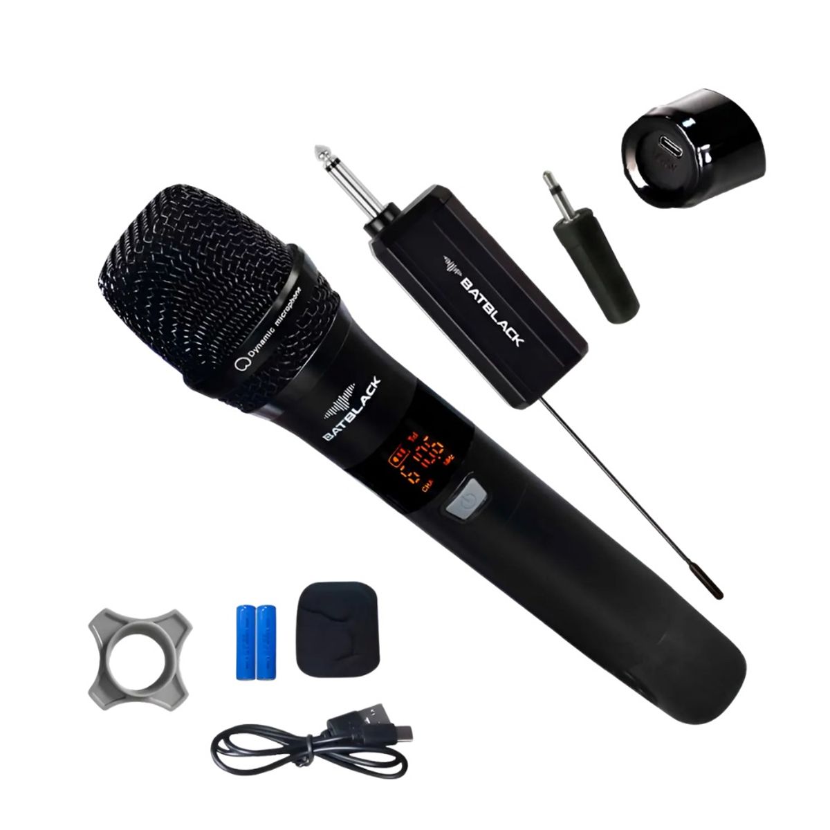 BATBLACK - Microfono Inalambrico UHF Recargable BT-LR51
