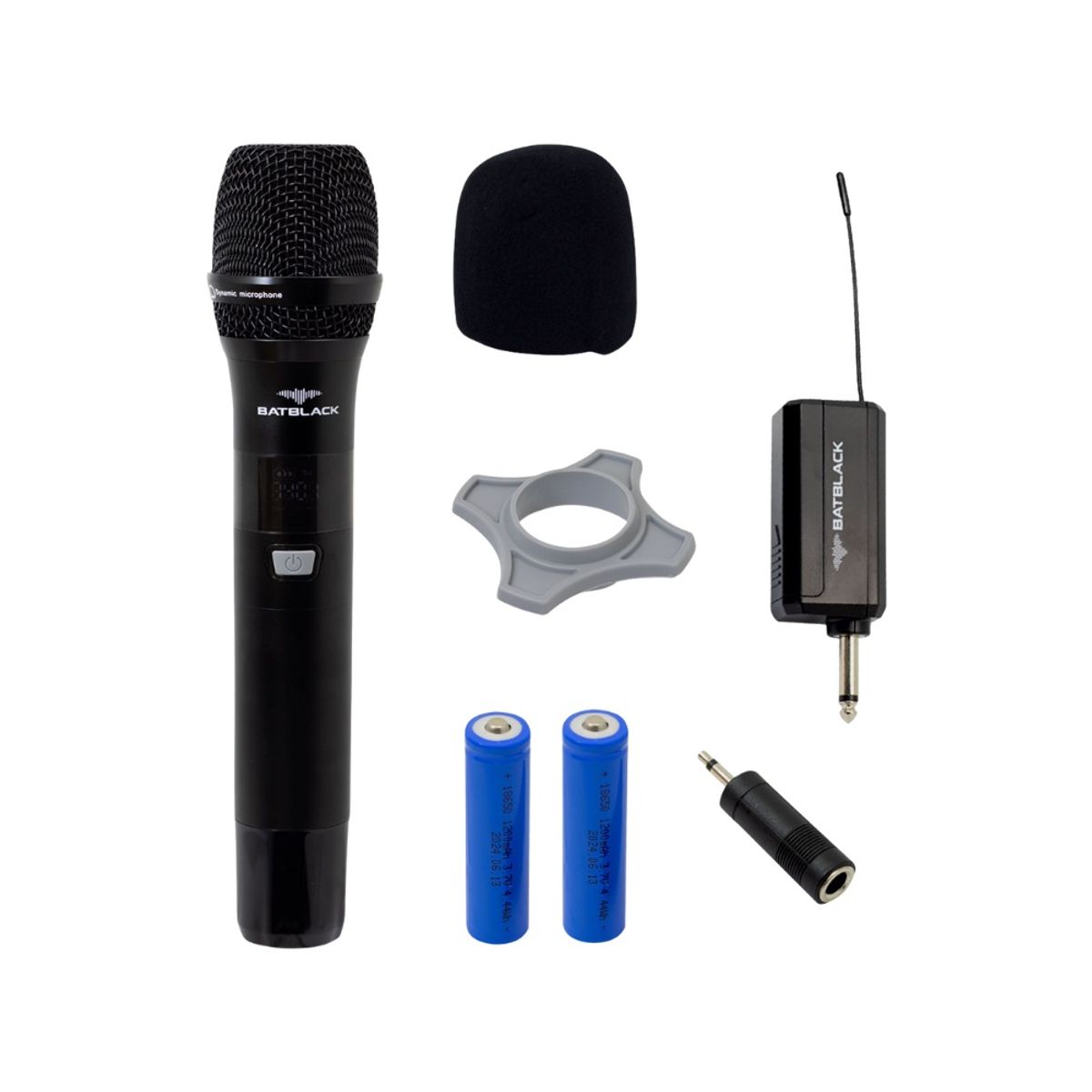 BATBLACK - Microfono Inalambrico UHF Recargable BT-LR51
