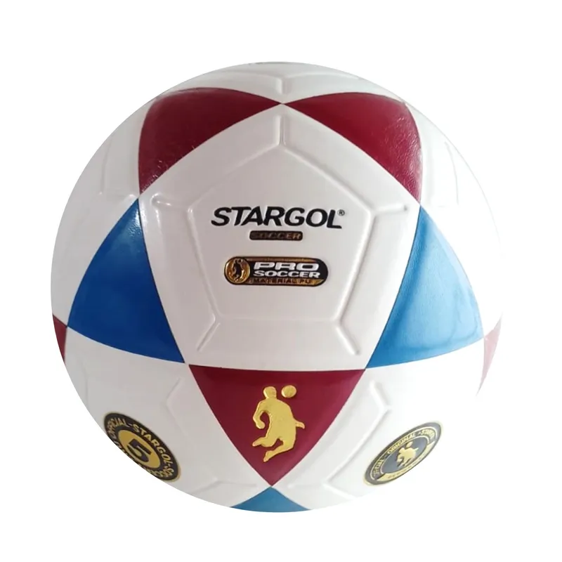 GENERICO - PELOTA PARA FÚTBOL TALLA 5 CUERO PU VULCANIZADO ROJO/AZUL