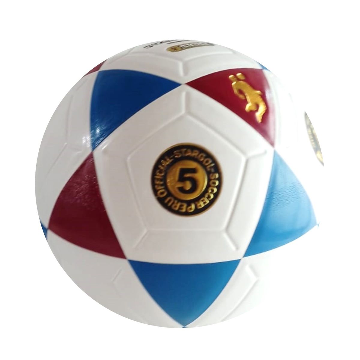 GENERICO - PELOTA PARA FÚTBOL TALLA 5 CUERO PU VULCANIZADO ROJO/AZUL