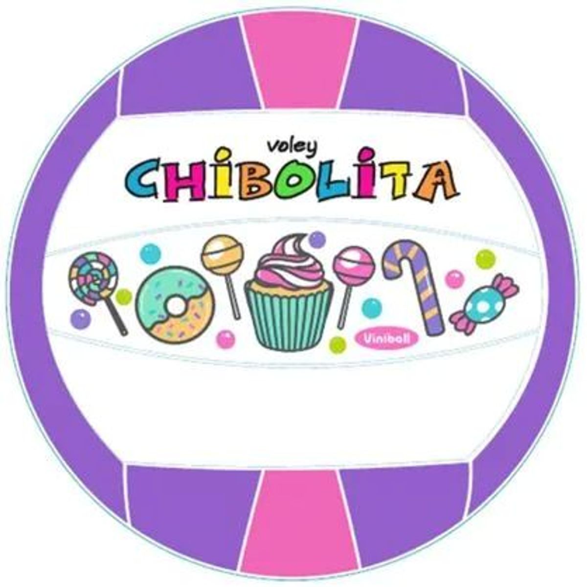 VINIBALL - Pelota De Goma Chibolita Voley Sweet Lila