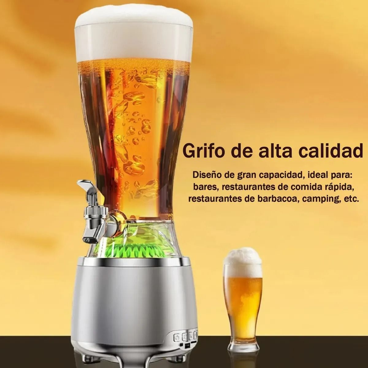OEM - Parlante Bluetooth BT con Dispensador de Bebidas Cap 2500mL Cervezas con Grifo Caño