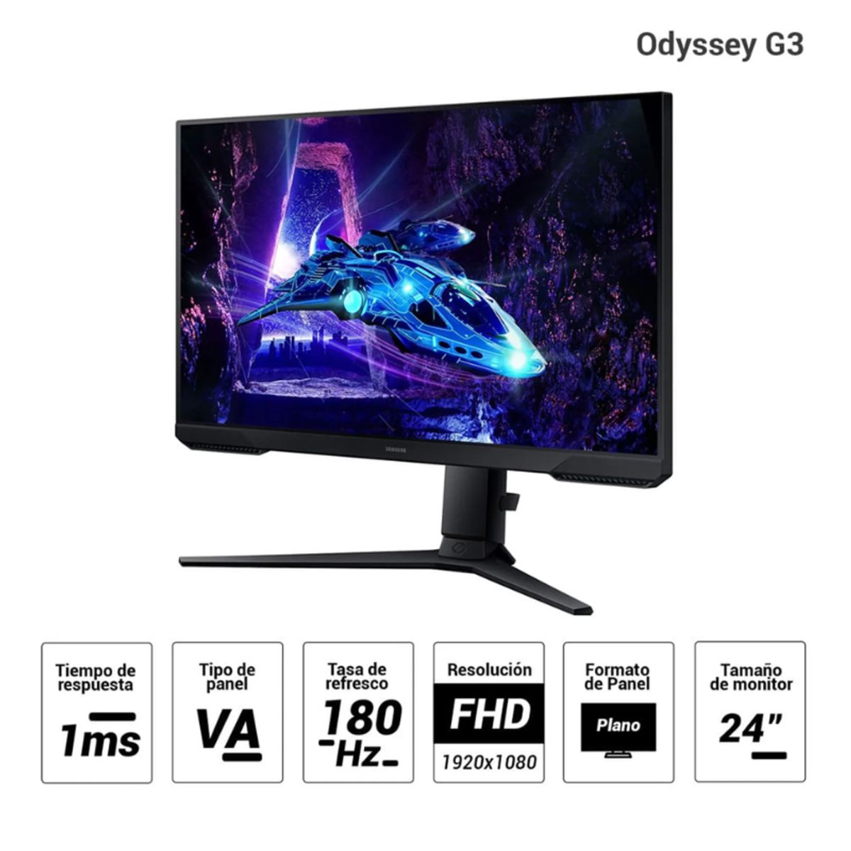 SAMSUNG - Monitor Gamer Samsung Odyssey G3 24” LS24DG300ELXPE