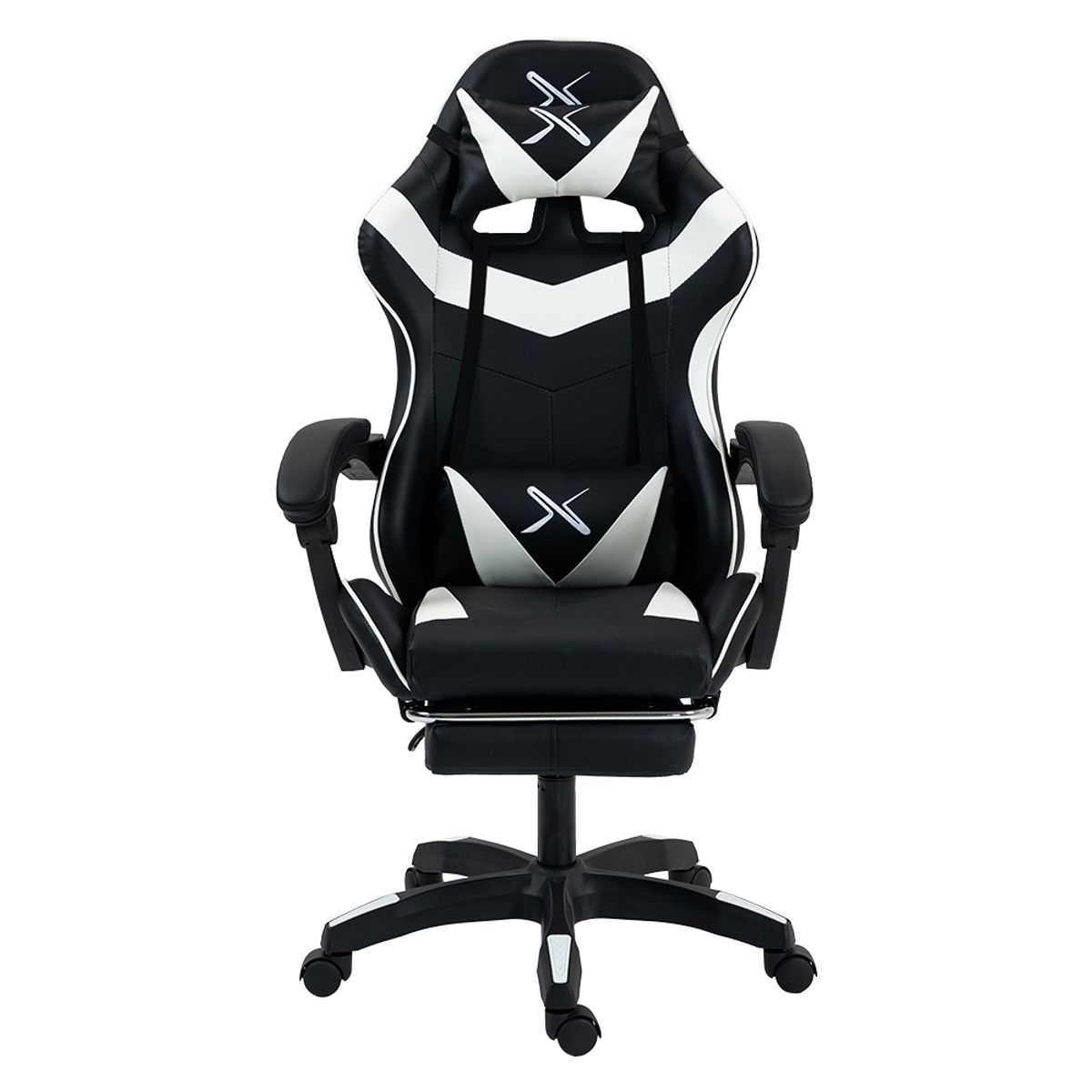 GENERICO - Silla Gamer Lyzor con posapiés SGBWTWN135B Black White
