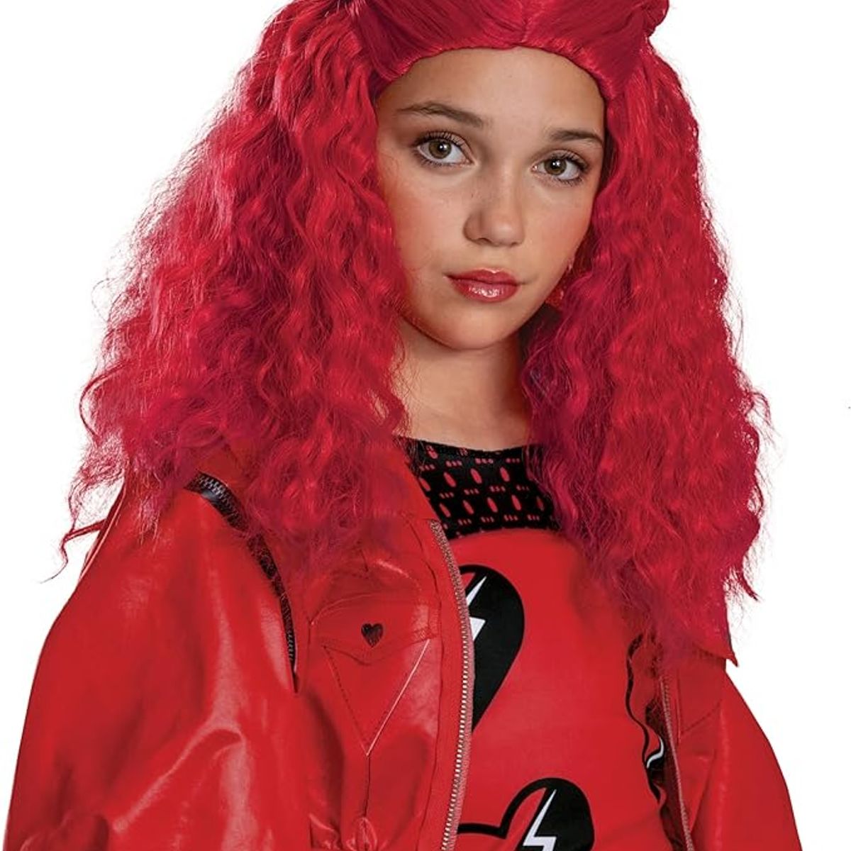 DISNEY CLASICOS - Peluca Disfraz Niña Red Descendientes 4 Disney