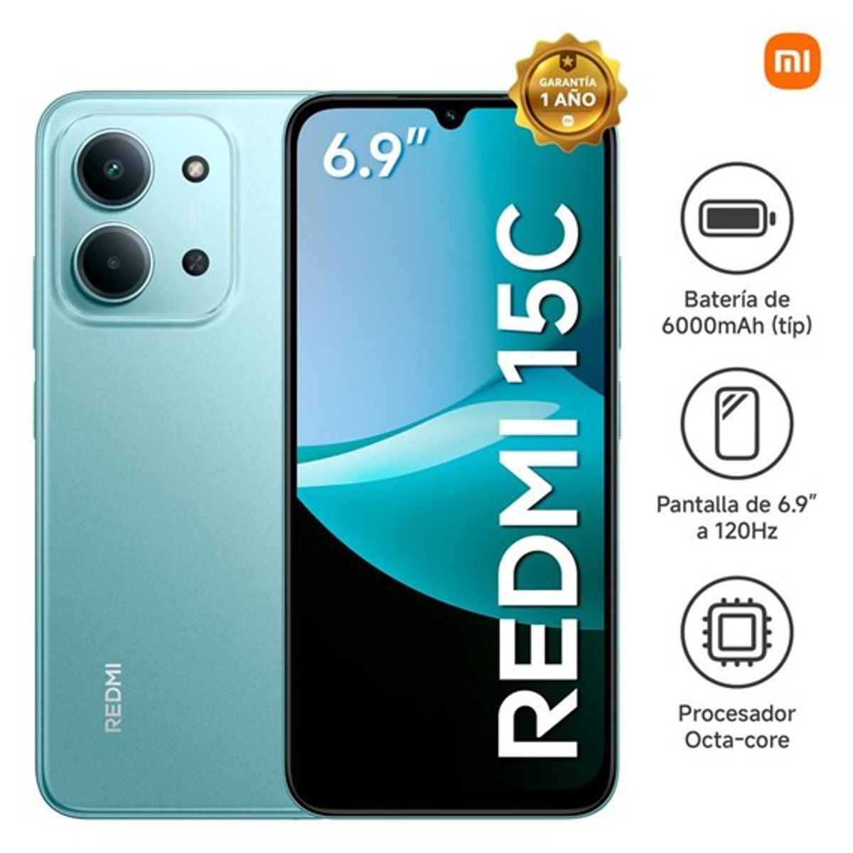 XIAOMI - XIAOMI  REDMI 15C 4+4GB RAM 256GB NUEVO -  VERDE