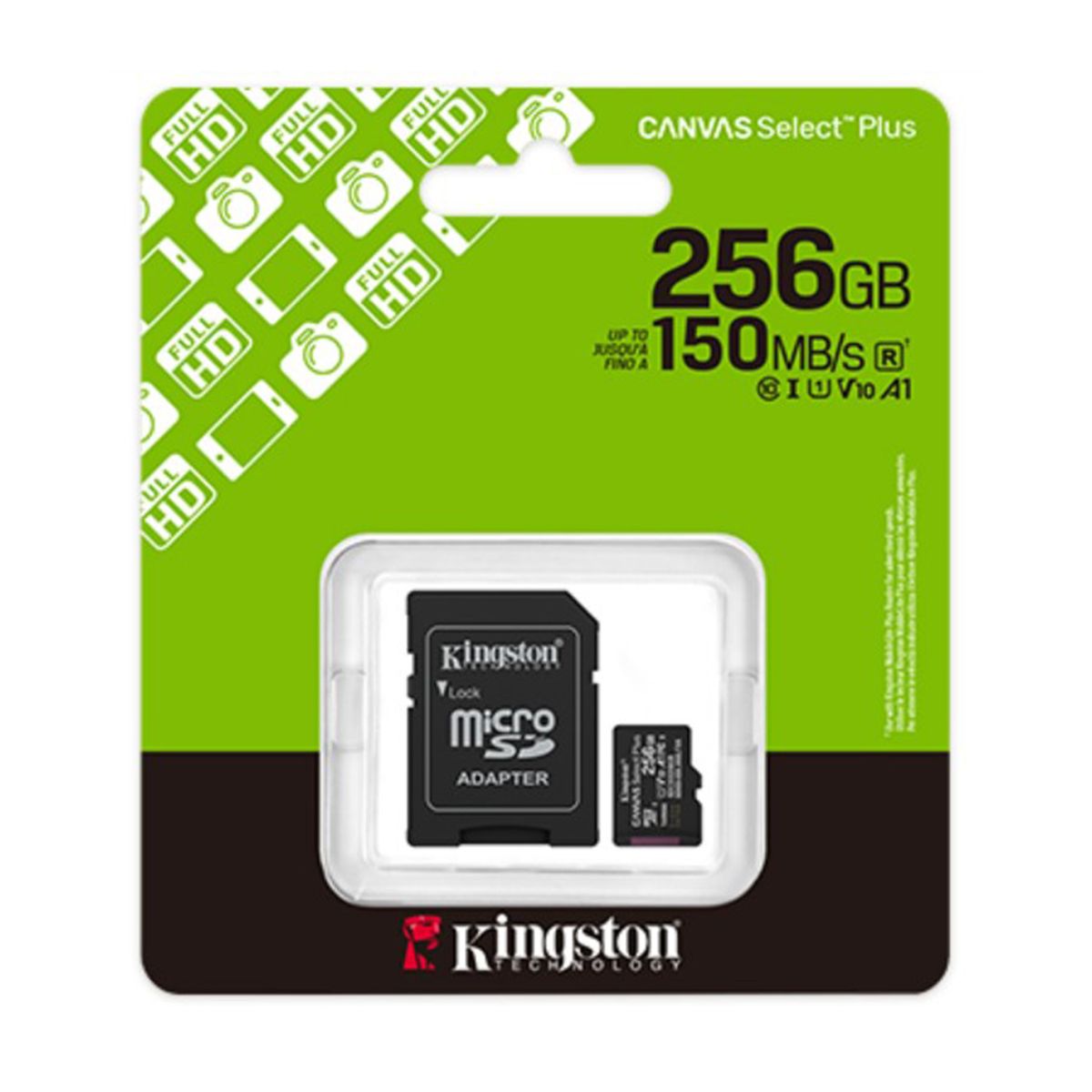 KINGSTON - Memoria MicroSD Kingston SDCS3/256GB Canvas Select Plus 150MB/s Clase 10