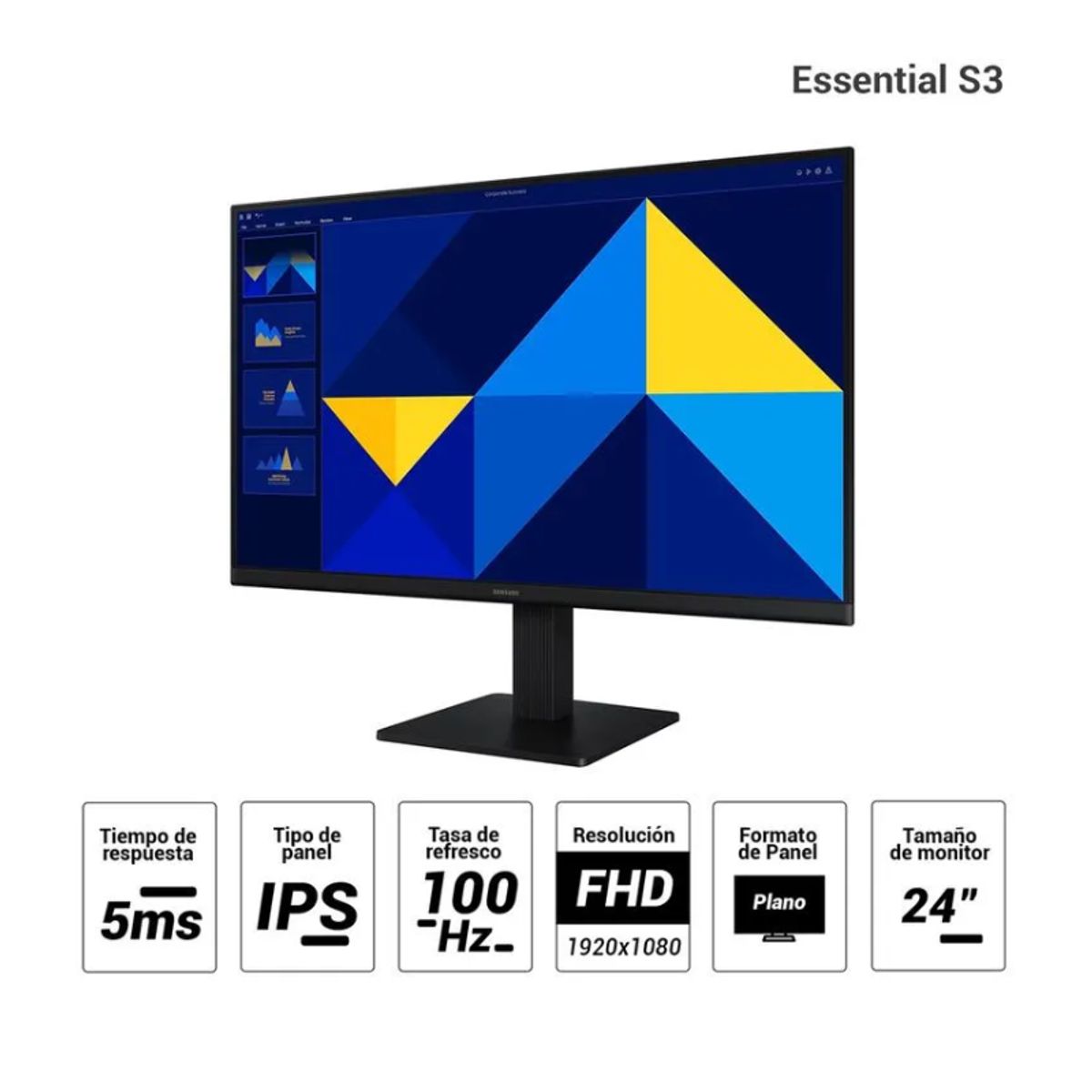 SAMSUNG - Monitor Samsung LS24D300GALXPE 24′ IPS Full HD 100Hz