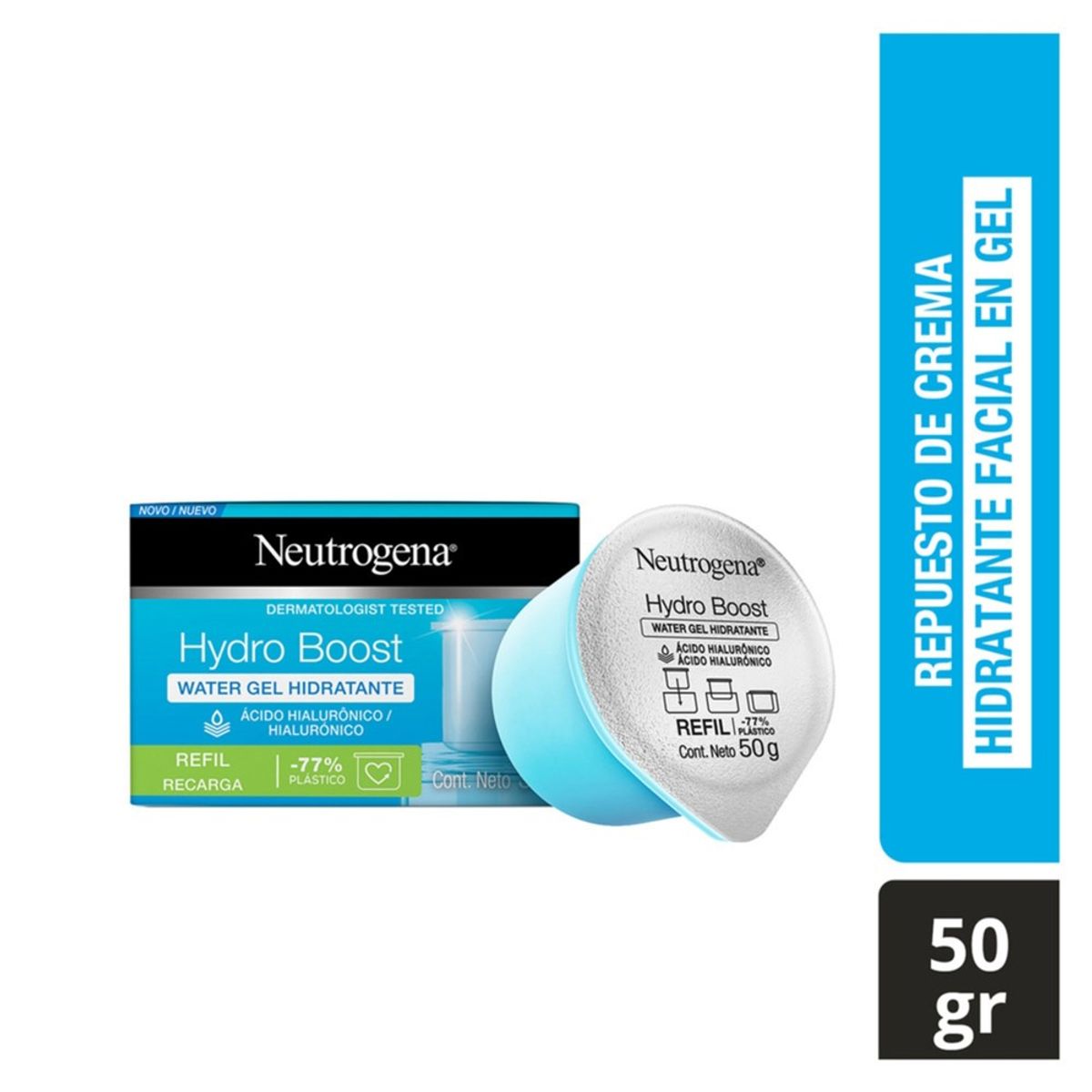 NEUTROGENA - Crema Facial Refill Hidratante Neutrogena 50gr con Ácido Hialurónico
