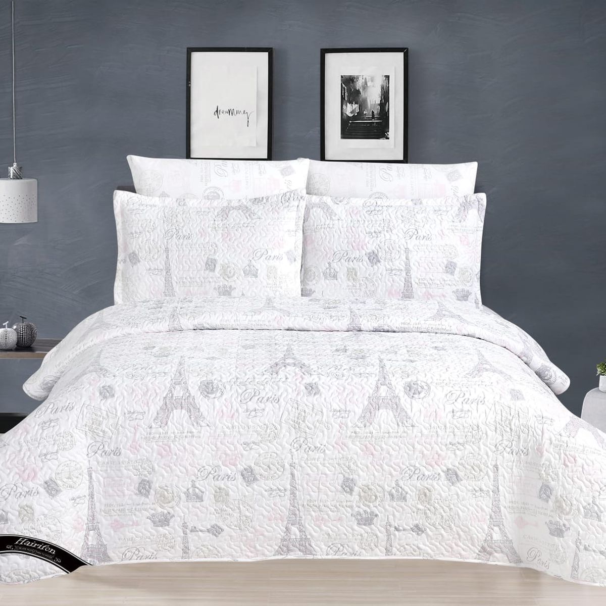 GENERICO - COBERTOR VERANO HAIRIFON - ESTAMPADO PARIS BLANCO