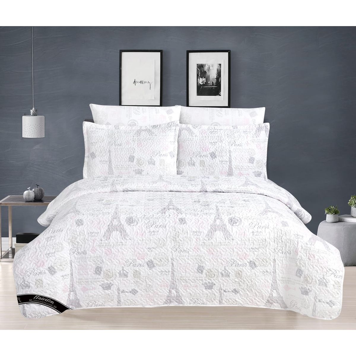 GENERICO - COBERTOR VERANO HAIRIFON - ESTAMPADO PARIS BLANCO