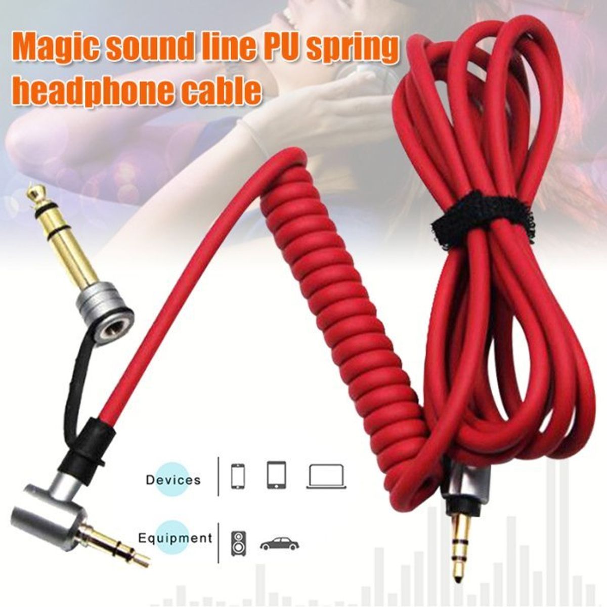 GENERICO - Cable para audífonos Beats by Dr Dre Pro Solo Pro Mixr GDeals 35mm 65mm rojo