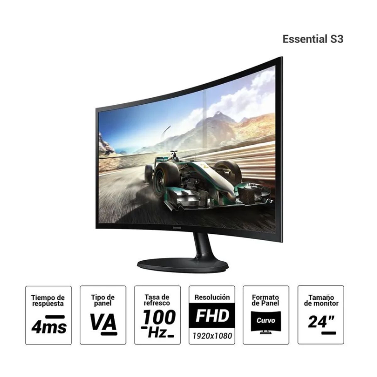 SAMSUNG - Monitor Curvo Samsung 24 Essential S3 LS24D360GALXPE