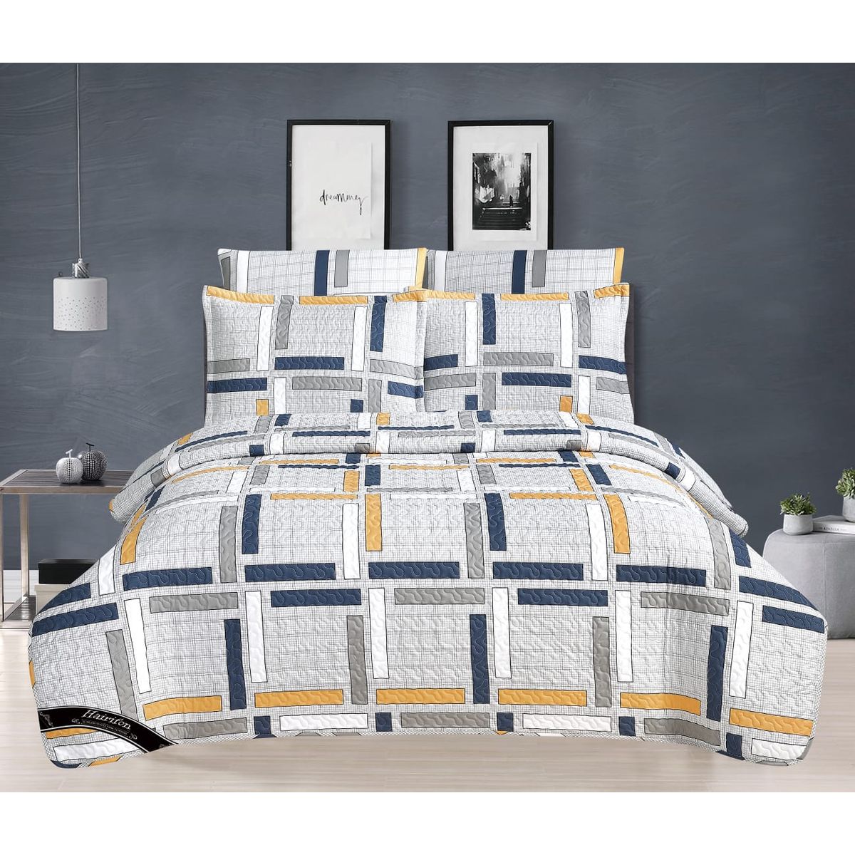 GENERICO - COBERTOR VERANO HAIRIFON - ESTAMPADO RECTÁNGULOS