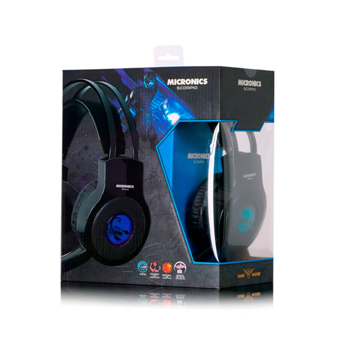 MICRONICS - Audífono Gamer Micronics Scorpio MIC HG813 LED Azul Vibración 35mm