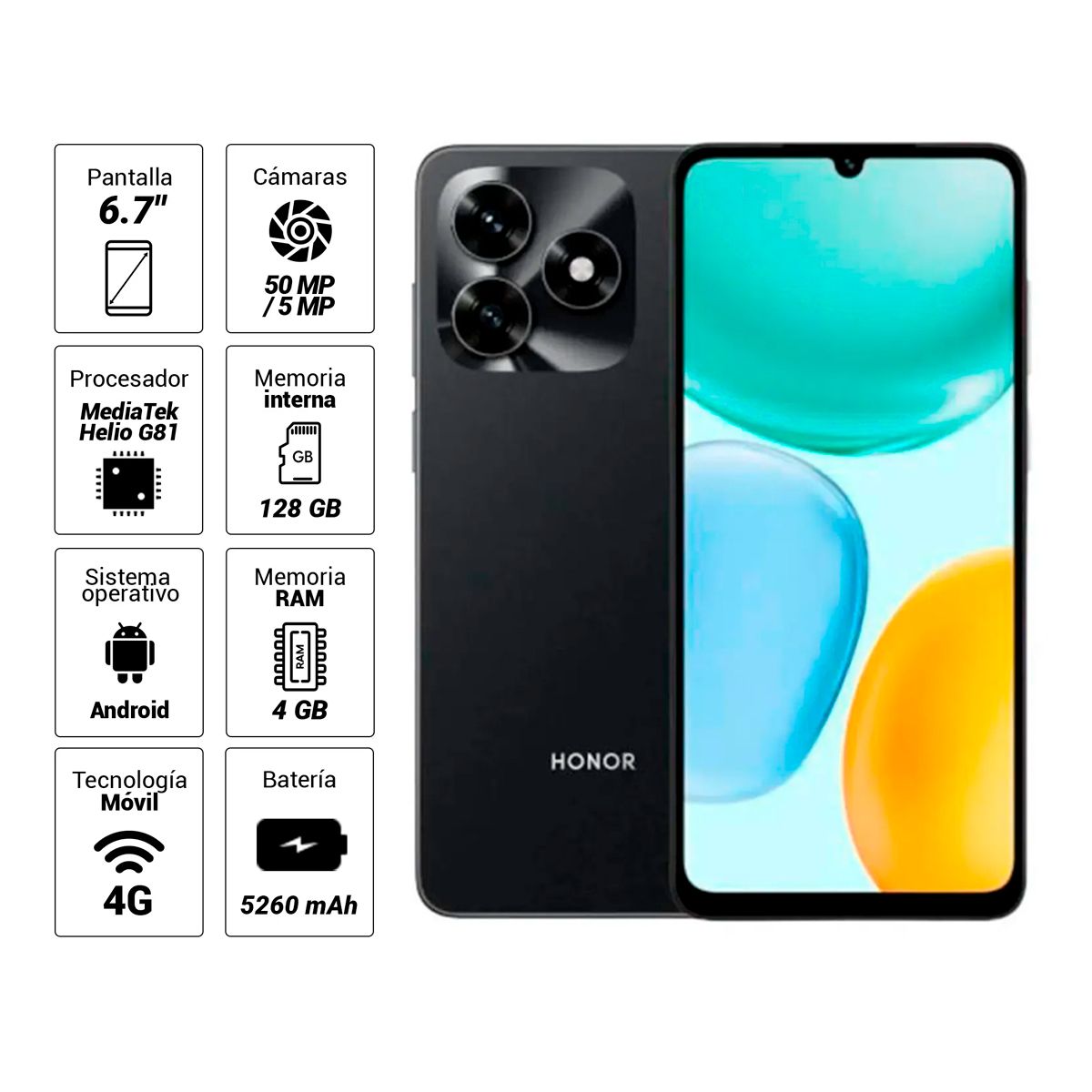 HONOR - Smartphone Honor X5C 4Gb 128Gb Negro