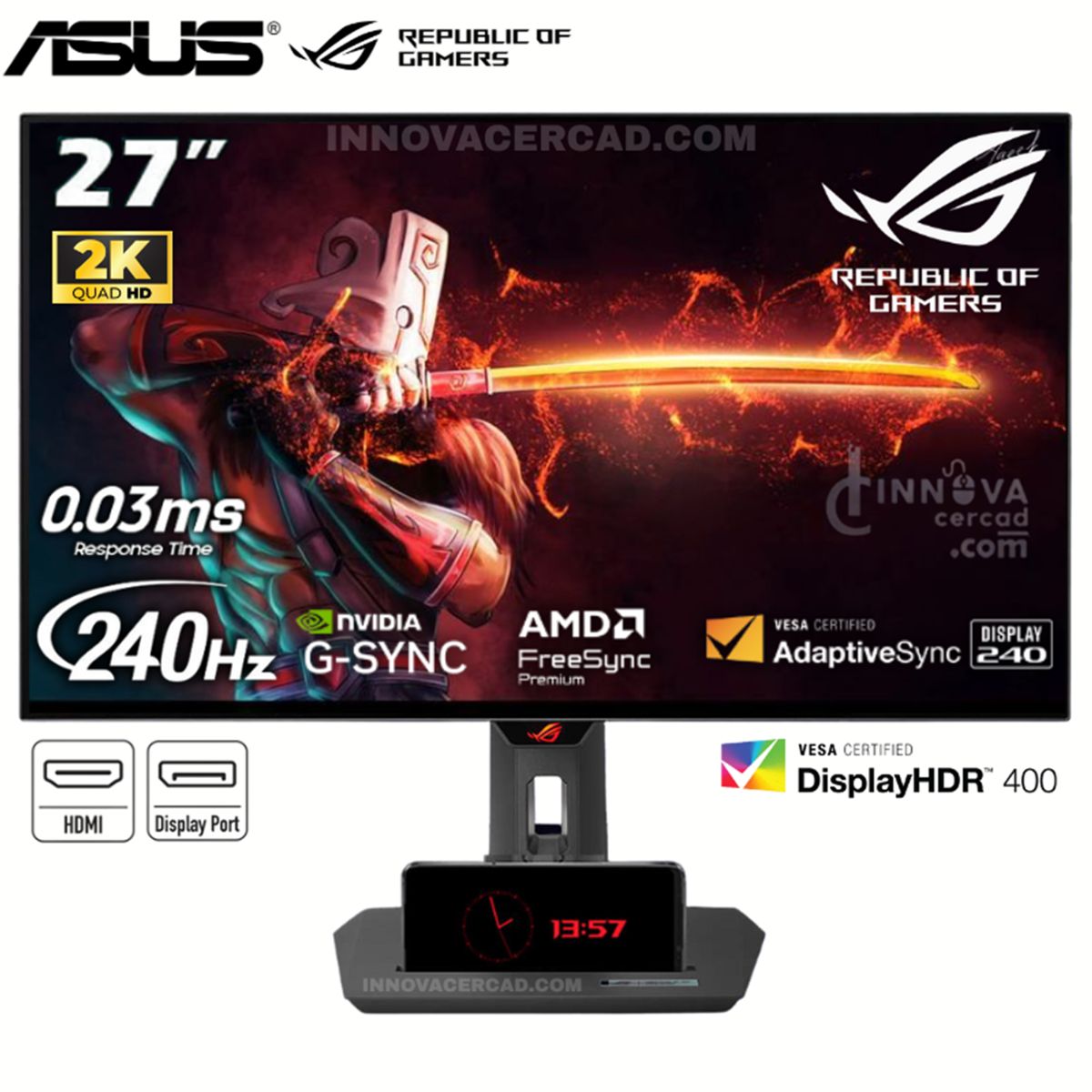 ASUS - Monitor Gaming ROG Strix OLED XG27AQDMG 27 OLED QHD 240Hz 0.3ms