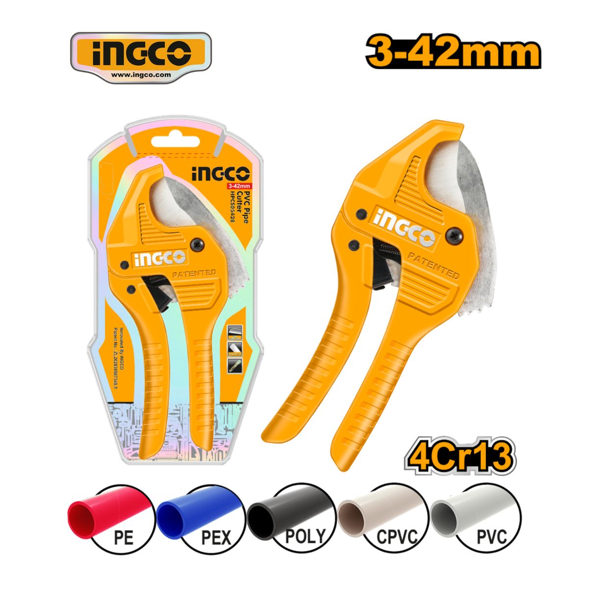 INGCO TOOLS - HPCS05428 CORTA TUBOS PVC 3-42MM