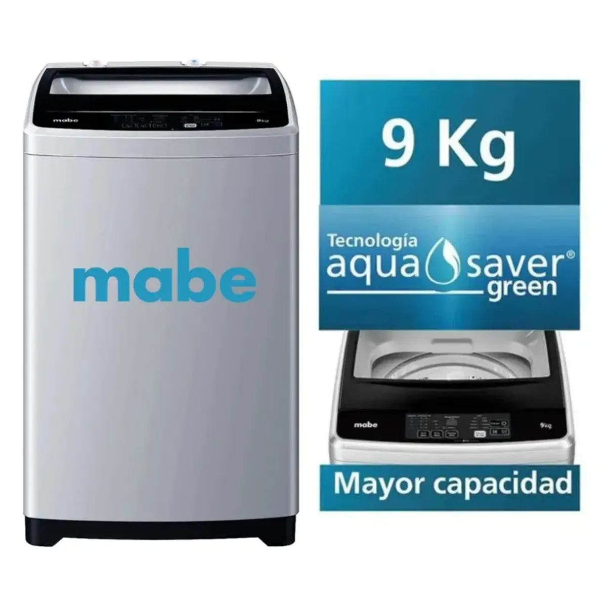 MABE - Lavadora 9 kg Mabe Carga Superior Silver - LMAP9020WGBB0