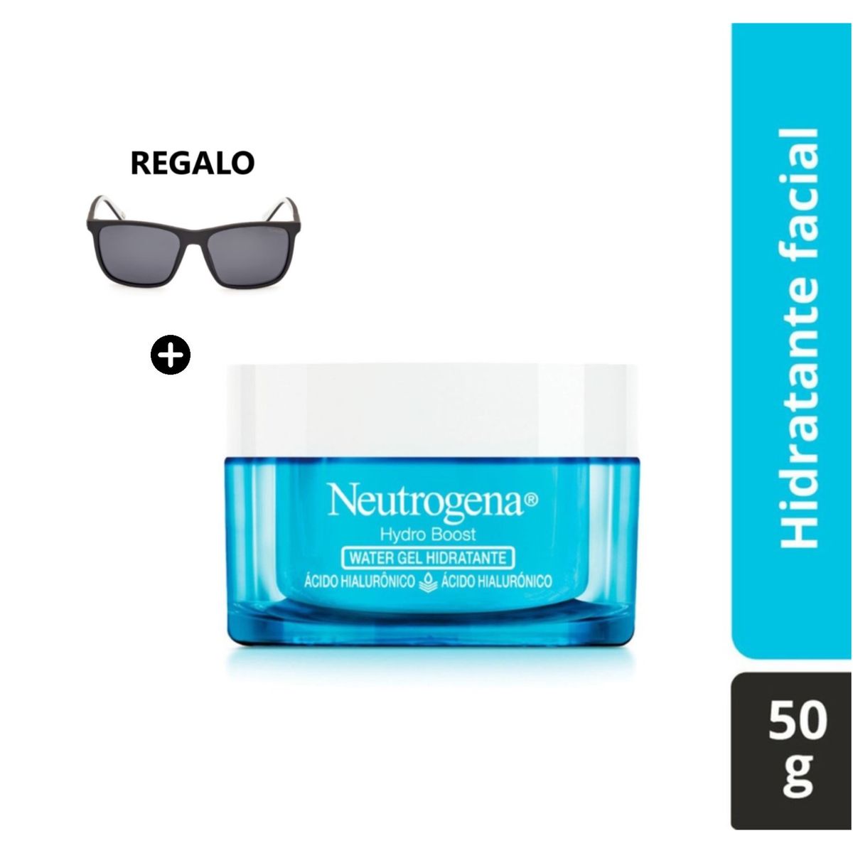 NEUTROGENA - Crema Hidratante Facial Gel Neutrogena con Ácido Hialurónico 50g + Lentes