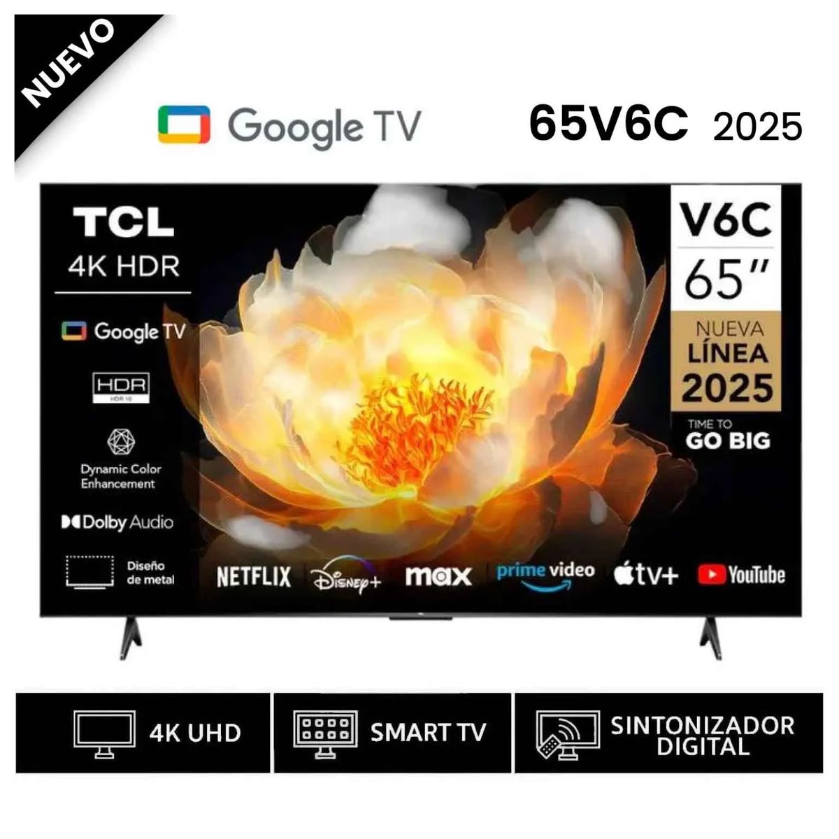 TCL - Televisor TCL 65 UHD 4K Smart TV 65V6C