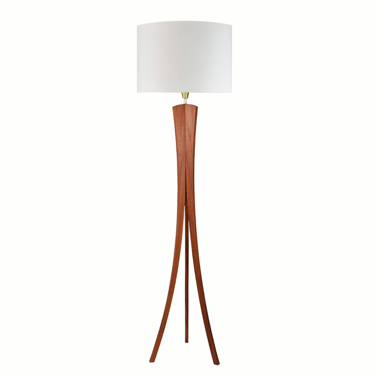 GENERICO - Lámpara de pie Trípode de Madera Safo Hueso
