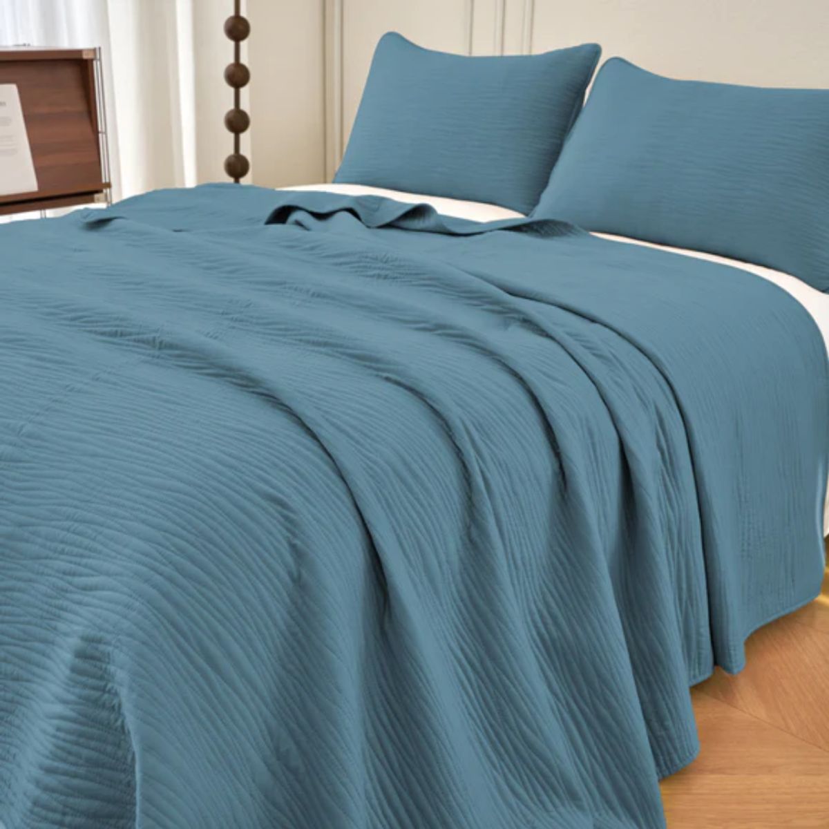 CLAUDIA RIVA HOME - Cubrecama Duna Azul Microfibra