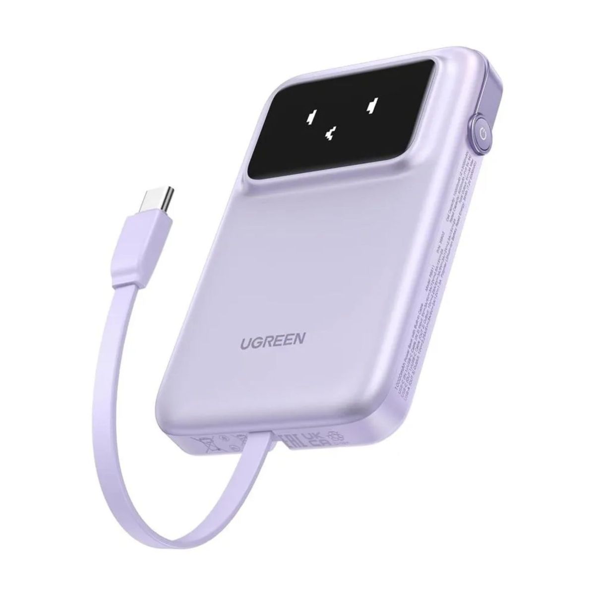 UGREEN - Power Banck UGREEN de 10000 mAh con cable incorporado PB511 morado
