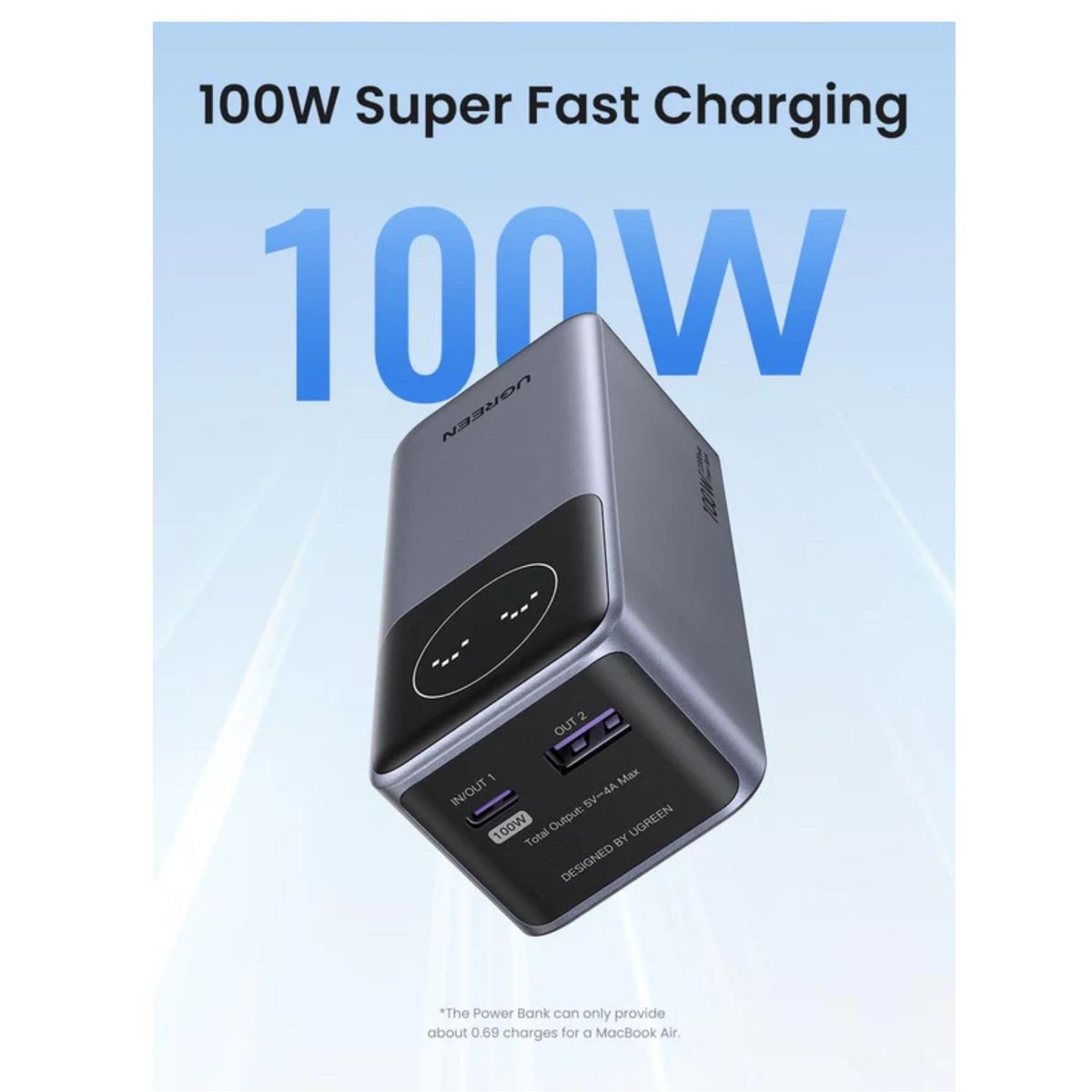 UGREEN - Power Bank UGREEN PB724 de 12000 mAh y 100 W con carga rápida