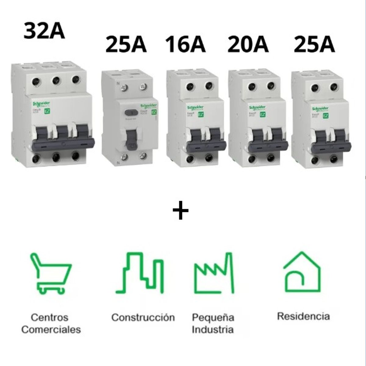 SCHNEIDER ELECTRIC - TABLERO + INTERRUPTORES DE PROTECCION PARA EL HOGAR SCHNEIDER ELECTRIC PACK