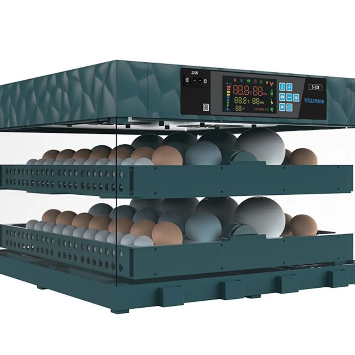 GENERICO - Incubadora Automatica 128 Huevos Dual 12v/220v Giro 360º