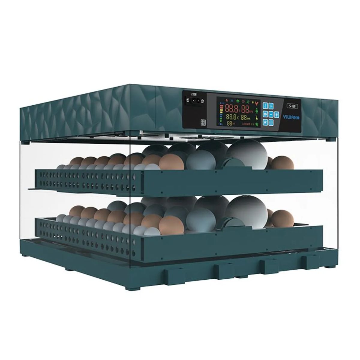 GENERICO - Incubadora Automatica 128 Huevos Dual 12v/220v Giro 360º